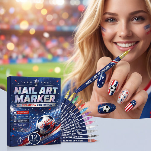 ✨12-Color Fan Themed Nail Art Markers⚽｜Quick Dry DIY Sports Cheer Nail Decor for Party & Game Day